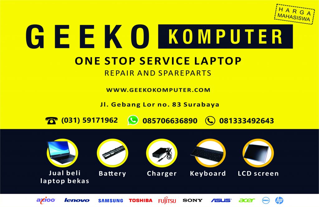 SERVICE LAPTOP SEGALA MERK SURABAYA TIMUR - Geeko Komputer - Service